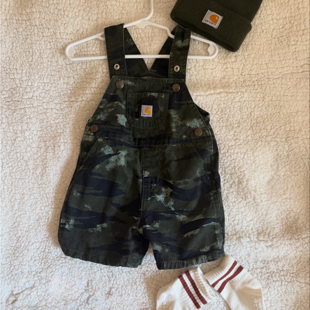 Carhartt Kids Green Camo Overalls